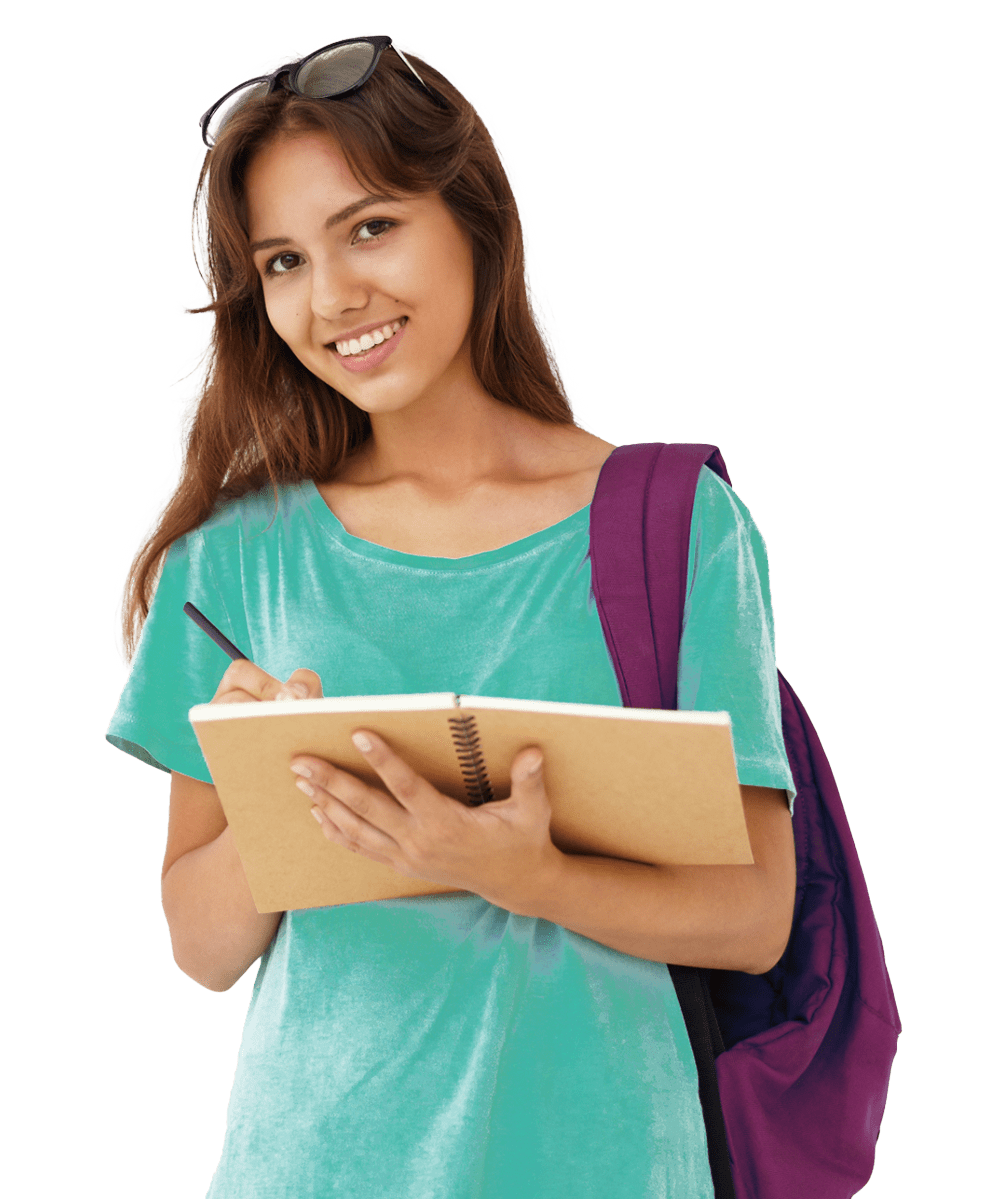 Mujer aprendiendo inglés los sábados